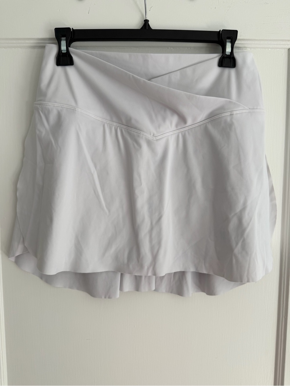 Women’s White Tennis Skirt with Overlap Waistband